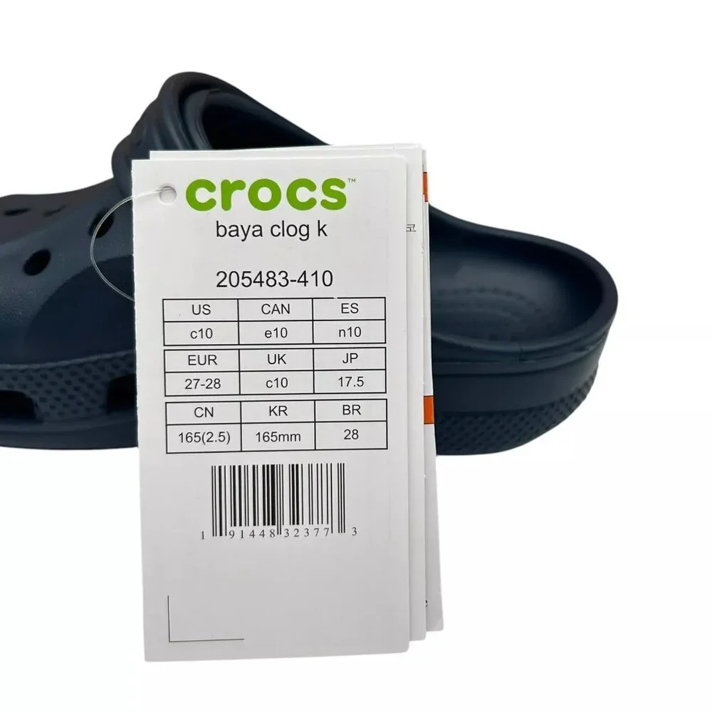Crocs Toddler Boy's Slip-on Clogs Size 10 Navy Blue Water Friendly Lightweight‎